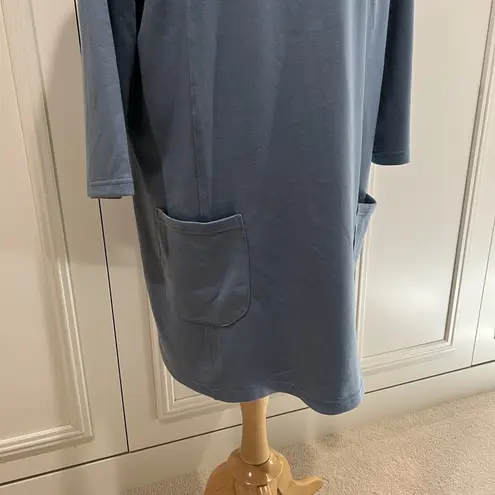NorthStyle 1/4 Zip Knit Dress Blue Pockets Comfy Classic Athleisure Lounge Size XL