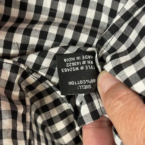 Walter Baker NWT Katherine Black and White Gingham Tie Front Long Sleeve Top