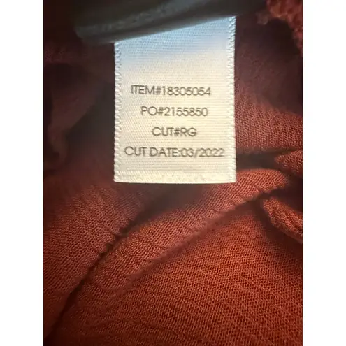 Torrid  Crinkle Gauze Lace Inset Surplice Top Blouse Women’s Sz 1 1X/14-16 Red