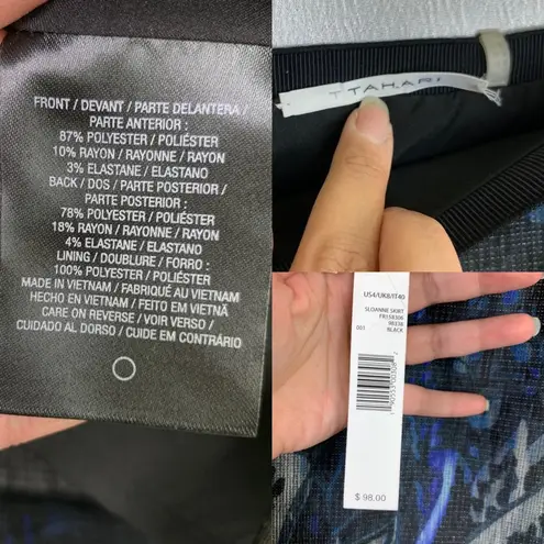 T Tahari Sloanne Black knee-length w/ abstract pattern Pencil Skirt Size 4 New