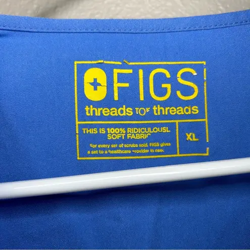 FIGS  blue V neck front pockets short sleeve unisex scrub top size XL thumbnail 8