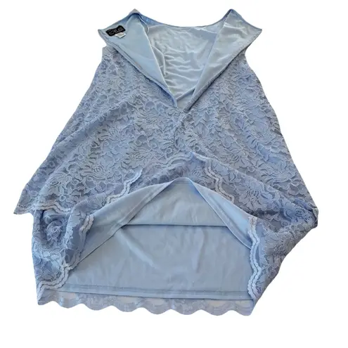 Alex Evenings Blue Scalloped Glitter Lace Two Piece Jacket Dress Size 20W