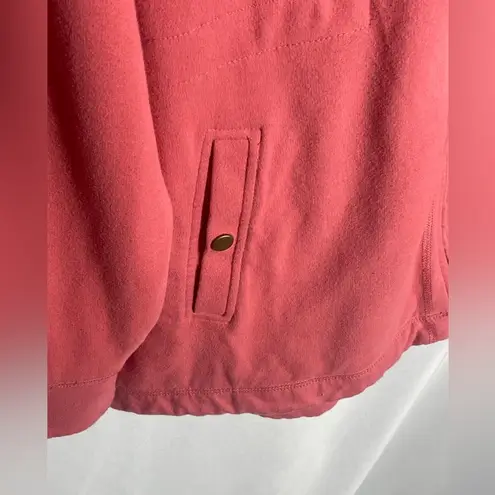 L.L. Bean Sherpa Lined Zip Hoodie XL Coral Pink Fleece Hooded Jacket