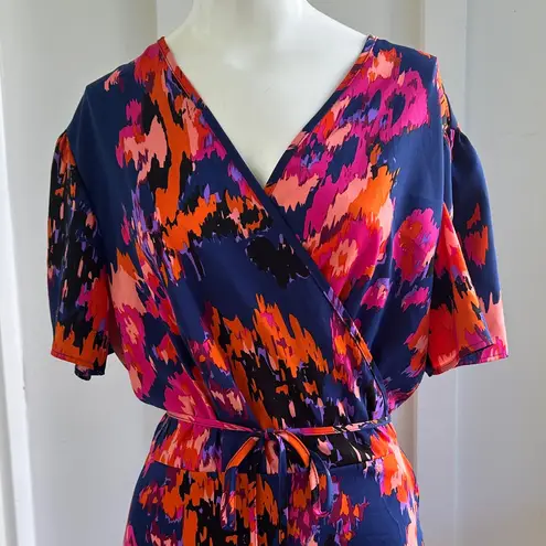 Pretty Garden Vibrant Pattern Wrap Maxi Dress