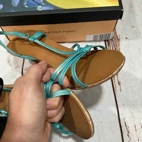 Fioni TURQUOISE STRAPPY HEELED SANDALS
