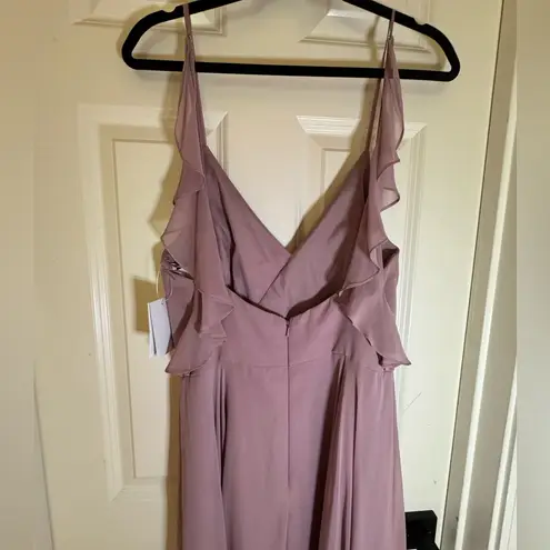 NWT RUFFLED STRAP CUTOUT WRAP MAXI DRESS IN DUSTY ROSE, 10