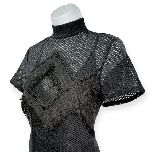 The Jetset Diaries | NWT | XS | TJD Black Crochet Lace Tassels Hina Midi Dress