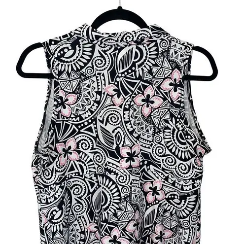 Southwind Apparel Womens Tribal Collared Active Avalon Dress Black White Medium