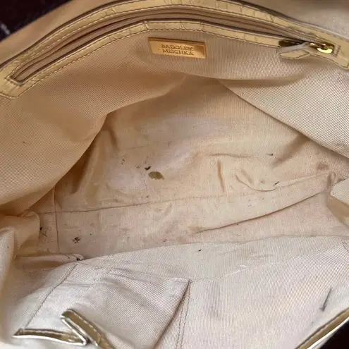 Badgley Mischka Yellow Leather Satchel Bag, 6"x11"x11" SRP: $350