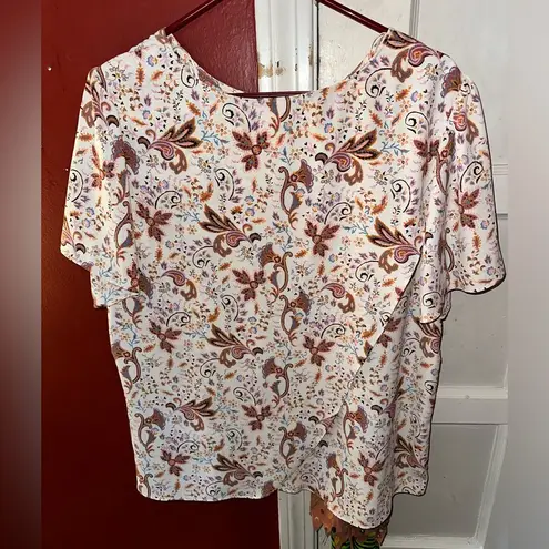 Nine Britton  Floral Blouse With Split Back XL