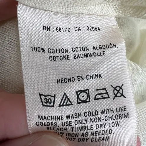 Anthropologie  Dress Bicycle Print Strapless Fit and Flare Cotton Cream Size 00