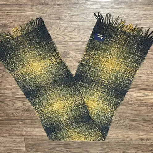 Dennis Basso Wool Ombre Gold Yellow Gray Scarf