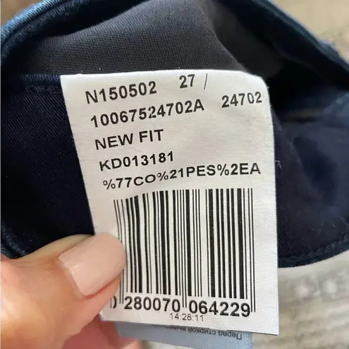 Mavi high rise shimmer grommets skinny ankle jeans size 27 dark blue