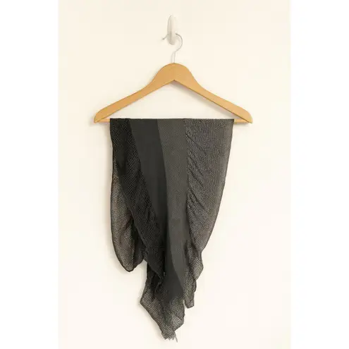 Cejon Gray Pleated Knit Scarf Wrap