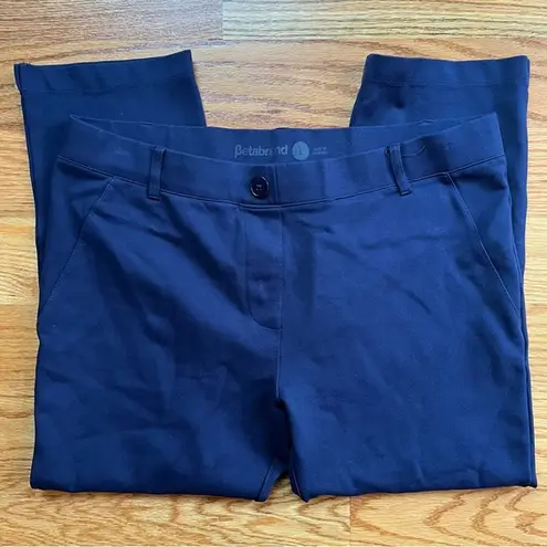 Betabrand Crop Classic Dress Pant Yoga Pants in navy blue size large