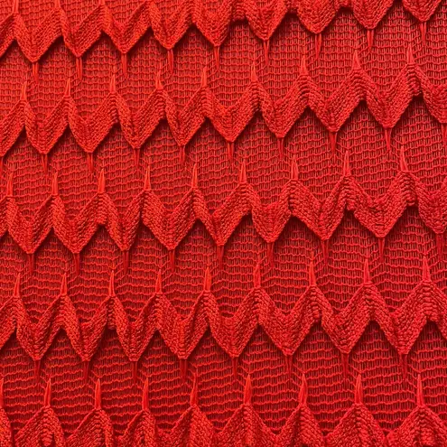 Sharagano 2/$30 sun-dried tomato red dress 8 long sleeves crochet tea length