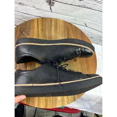 Women's Todd Welch Black Faux Snake Skin Flats & Loafers Size 12