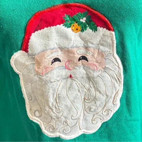 Vintage‎ Pannill by Hanes Christmas Santa Sweatshirt Small whimsical unique Green