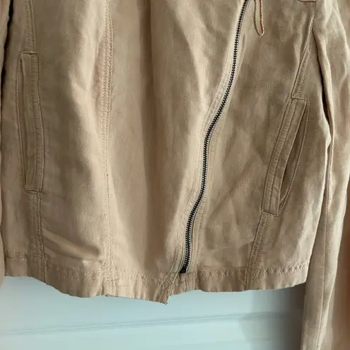 Free People  Eyelet Detail Moto Jacket Blush Pink Size 6