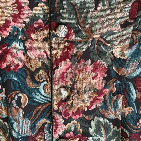 Vintage Serbin 80s Blazer Floral Red Pink Women's Plus Size 16W Formal Wear