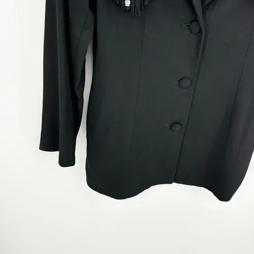 New Frontier Fringe Western Black Jacket Blazer Size Medium Wool