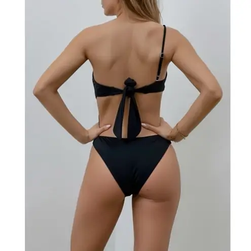 MONDAY SWIMWEAR Vera One Shoulder One Piece Swim, Black, Medium Black