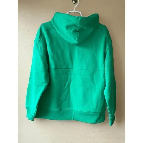 Everlane  the Track Organic Cotton Popover Hoodie in Bright Jade Women's Size S