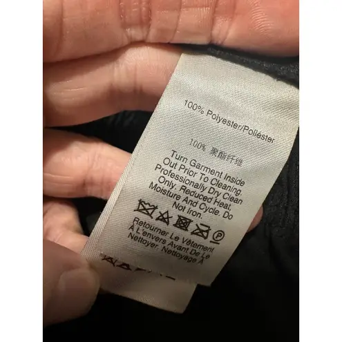 Donna Karan Black Wide Leg Cropped Pants Lace Trim Elastic Waist XXS