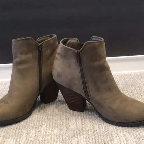 mix no. 6  olive green faux suede ankle boots