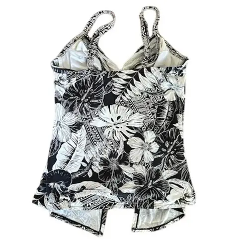 MiracleSuit Floral Black & White Tankini Top – Size 10