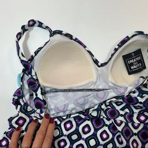 Swim Solution tiered one piece swimsuit Sz 10 Black