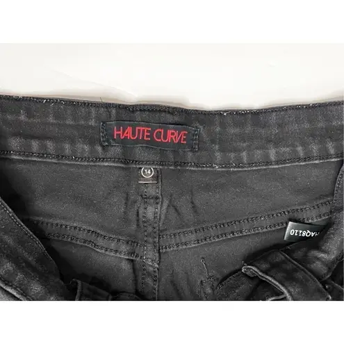 Haute Curve Skinny Ankle High Rise Stretch Black Jean sz 14 Y2k Hipster