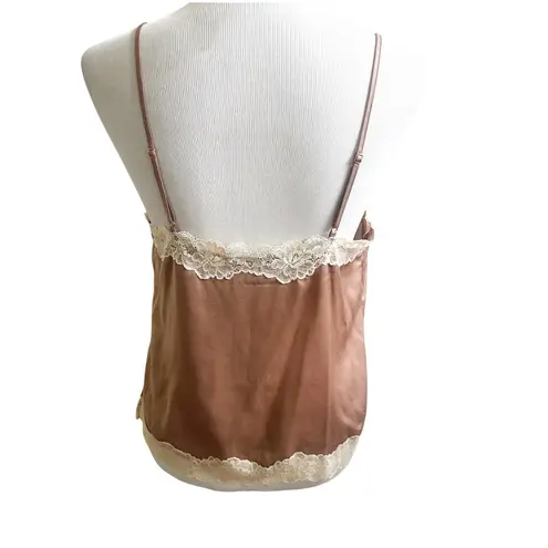 I.N.C International Concepts Lace Trim Cami Y2K Fairy Whimsical Size Medium Tan Brown