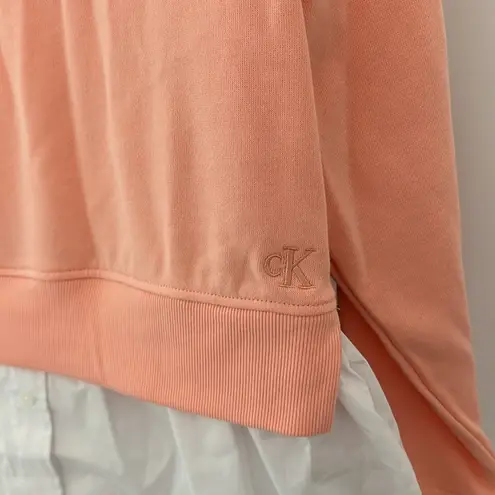 Calvin Klein Jeans NWT Peach Shirttail Twofer Sweatshirt  Size XS