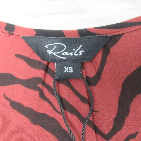 Rails Jade Rust Tiger Stripe Hi-Low Button Front Midi Dress Women’s XS NWT