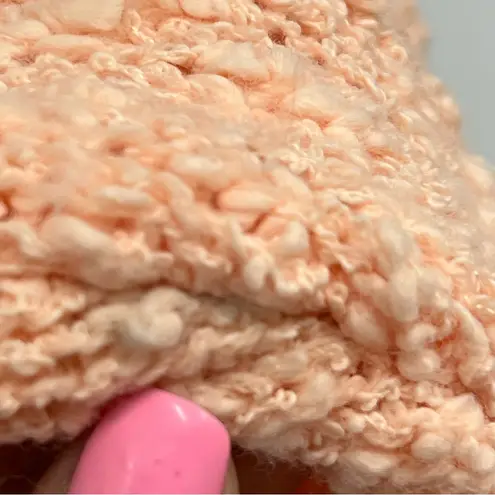 Vintage 80’s M peach Knit short sleeve Sweater Floral Embroidery Orange Size M