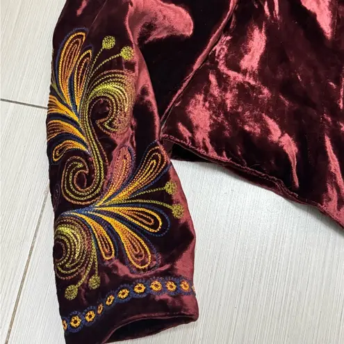 Double D Ranch Portia heavily embroidered adorned velvet jacket Size M