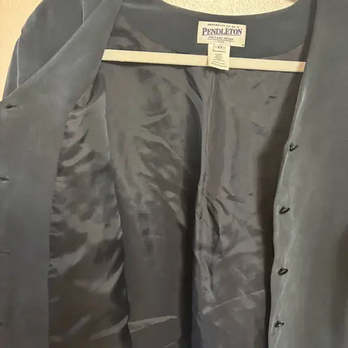 Pendleton Vintage Womens Jacket Silk Emboidered Button Up Shirt Beaded Lined 2X