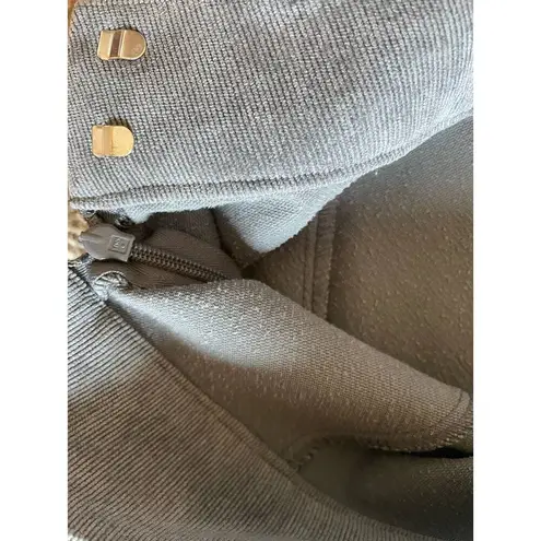 cj banks Gray Micro Ribbed Panel Midi Skirt size 16W