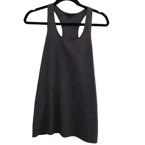 Blaque Label  GOTH REVOLVE SLATE TANK WITH BLACK DOT DETAIL PULLOVER TOP