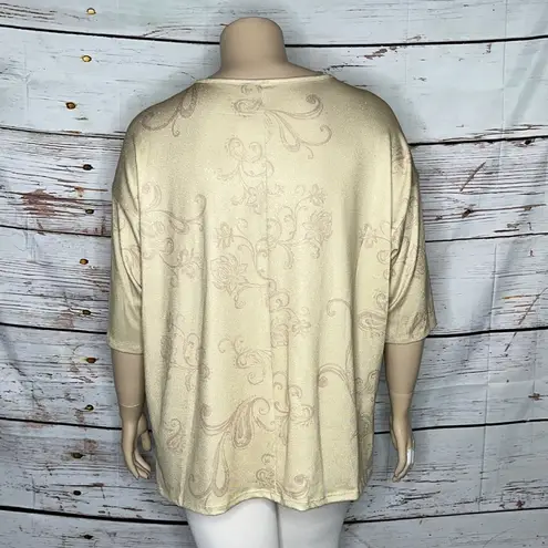 Emily Daniels NWT Size 1X Pumpkin Patch Print Scoop Neckline Blouse Top Orange