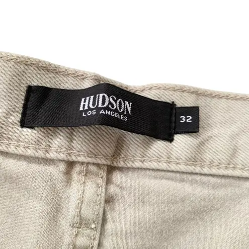 Hudson Jeans HUDSON Jean Shorts Lori High Rise Short In Distressed Peyote Beige Size 32 NWT