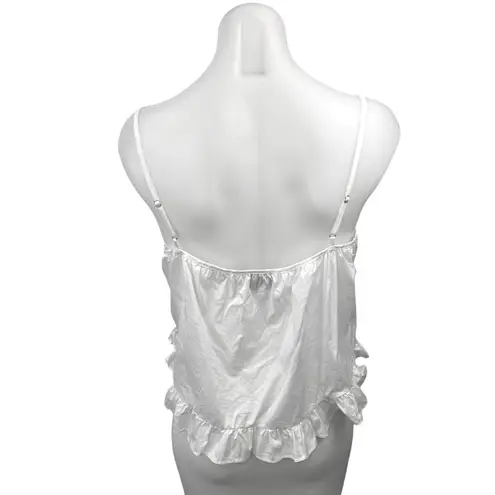 We Wore What Danielle Bernstein White Cami Ruffle Camisole Tank Top Size S