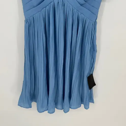 Lulus Amalfi Coast Light Blue Pleated Flutter Sleeve Mini Dress Size XS