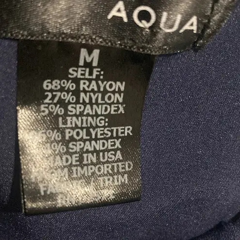 AQUA  Bloomingdale’s Navy High Neck Cocktail Mini Dress Women’s Size Medium