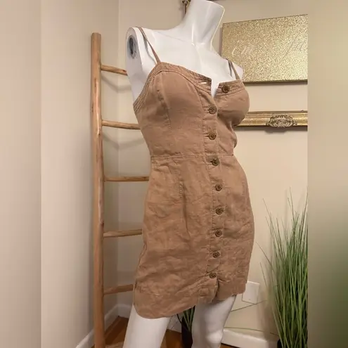 Wilfred ARITZIA Ducharme Button Down Linen Dress Brown Size 4