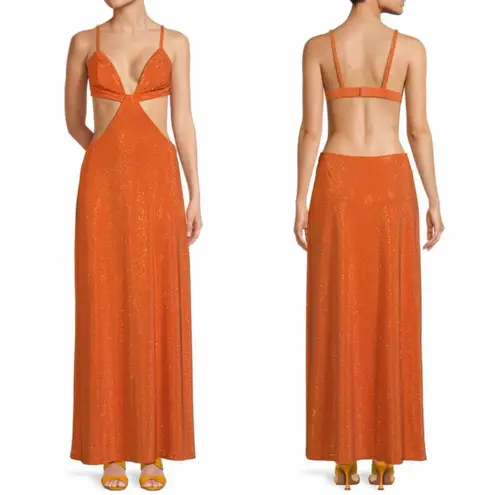 Cult Gaia Dari Metallic Cutout Column Gown Size Medium Cinder