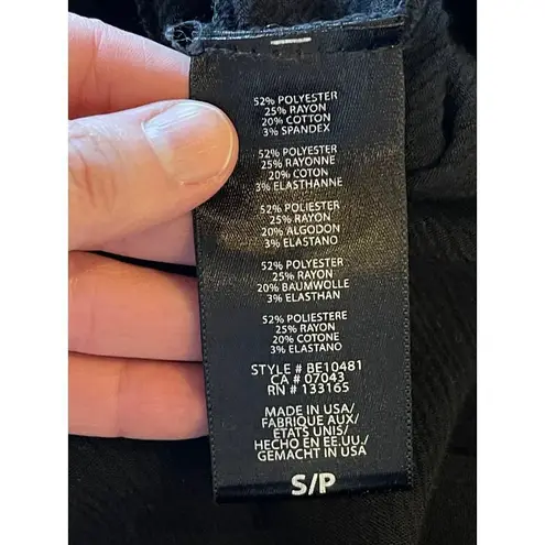 Everleigh Black And Gray Textured Knit Long Sleeve Twist Front Pullover Top S