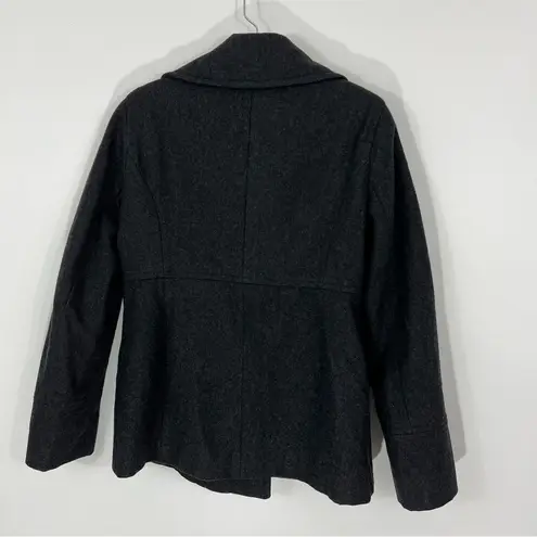 Michael Kors  Charcoal Double Breasted Wool Blend Pea Coat Size Small
