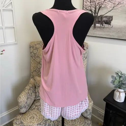 Sweet Pink and White Pajama Set with Bear Graphics Size L